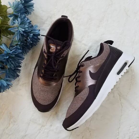 NIKE Air Max Thea Sneakers Athletic Lifestyle Purple Bronze Rose Gold Size 8 - Picture 1 of 7